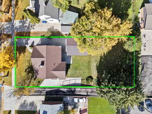 Aerial overview of property's location with property boundaries highlighted