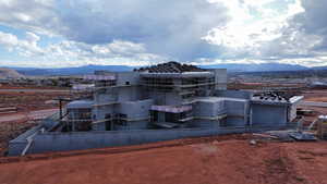 View of building exterior with a mountain view