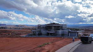 View of front of property featuring a mountain view
