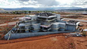 View of building exterior featuring a mountain view
