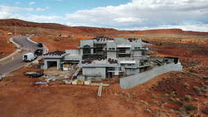 Back of house with a mountain view