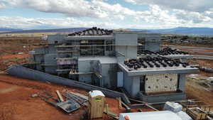 View of building exterior featuring a mountain view