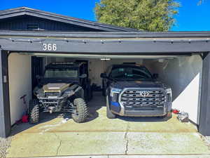 view of the garage