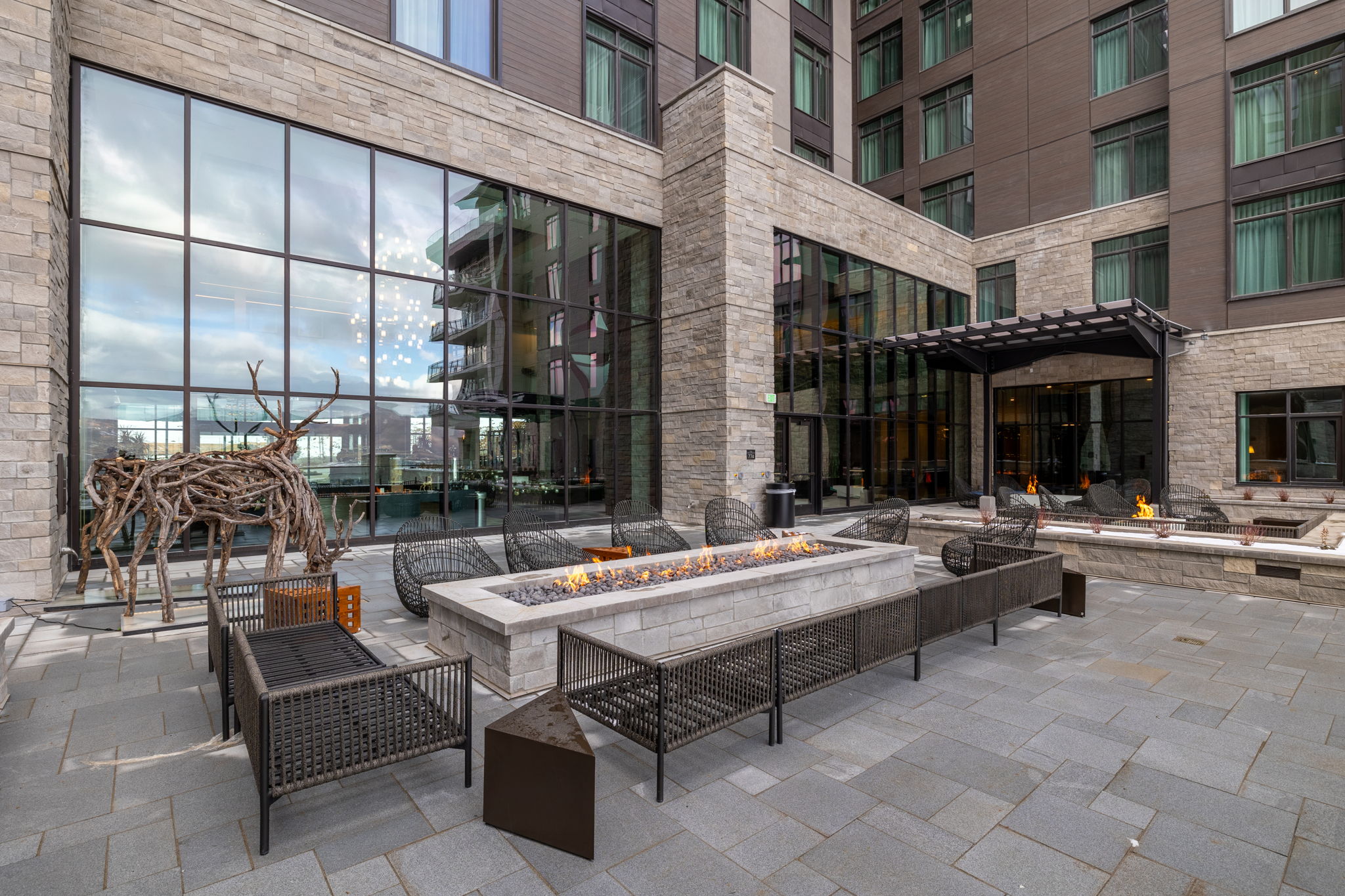 View of patio featuring a fire pit