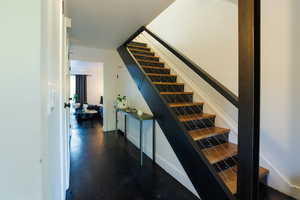Stairway with baseboards