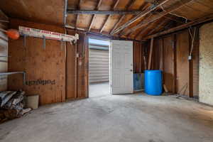 Basement with wood walls