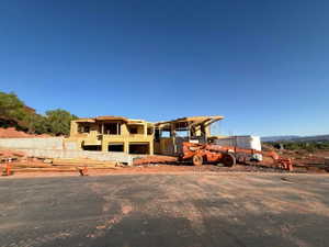 View of front of house with stucco siding