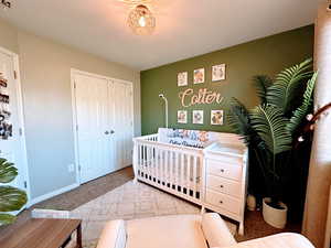 Another view of bedroom featuring the large closet.