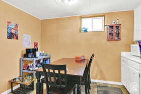 Dining space with baseboards