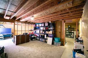 View of unfinished basement