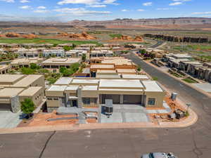 Drone / aerial view with a mountain view