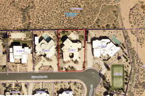 Aerial overview of property's location bordering Snow Canyon State Park Red Cliffs Reserve.