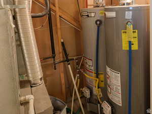 Utility room featuring gas water heater
