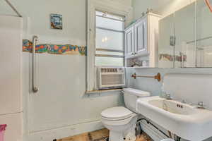 Bathroom with sink and shower