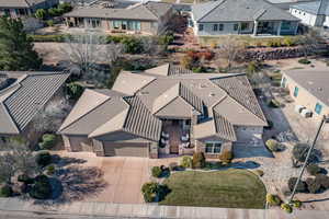 Aerial view of residential area