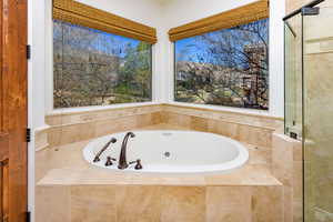 Full bathroom featuring a garden tub