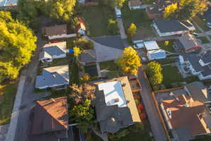 Aerial perspective of suburban area
