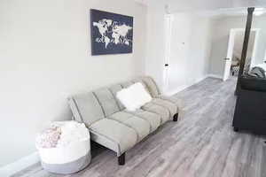 Living area featuring wood finished floors