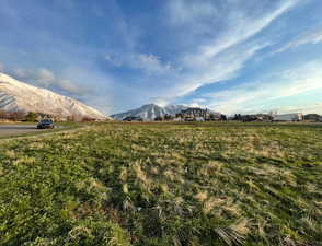 View of home's community with a mountain view, a yard, and a view of rural / pastoral area