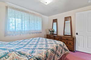 Bedroom with carpet floors