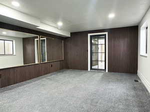 Large gym with door into the spa area