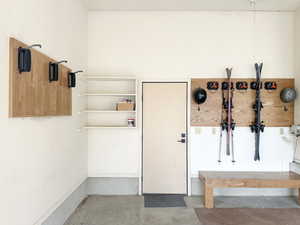 Organization systems for skis and bikes in the garage