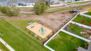 Aerial view of residential area