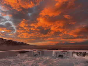 Water view with a mountain backdrop