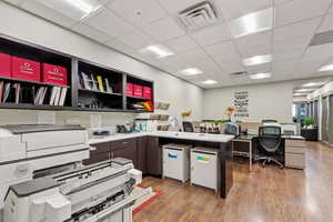Office featuring a paneled ceiling