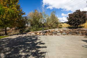 View of basketball court featuring  basketball standard