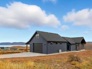 Looking south east towards garage and back of house