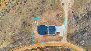 Aerial view of boundary line