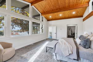 Beautiful wooden ceiling with beams