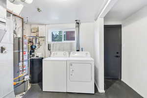Washer/dryer in basement utility room