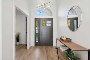 Foyer featuring light wood-style flooring