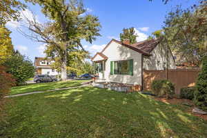 View of front of house with a chimney