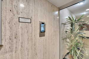 Bathroom view of a shower