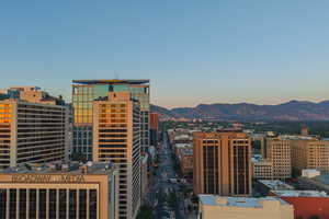 View of city with a mountainous background