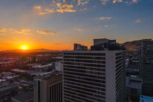 View of city with mountains