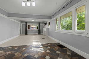 Corridor with stone finish flooring