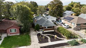 Aerial view of residential area