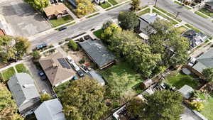 Aerial perspective of suburban area