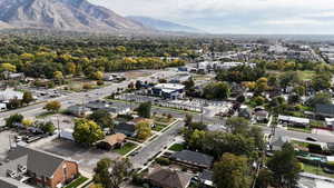 Aerial view of a mountainous background