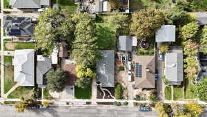 Aerial perspective of suburban area