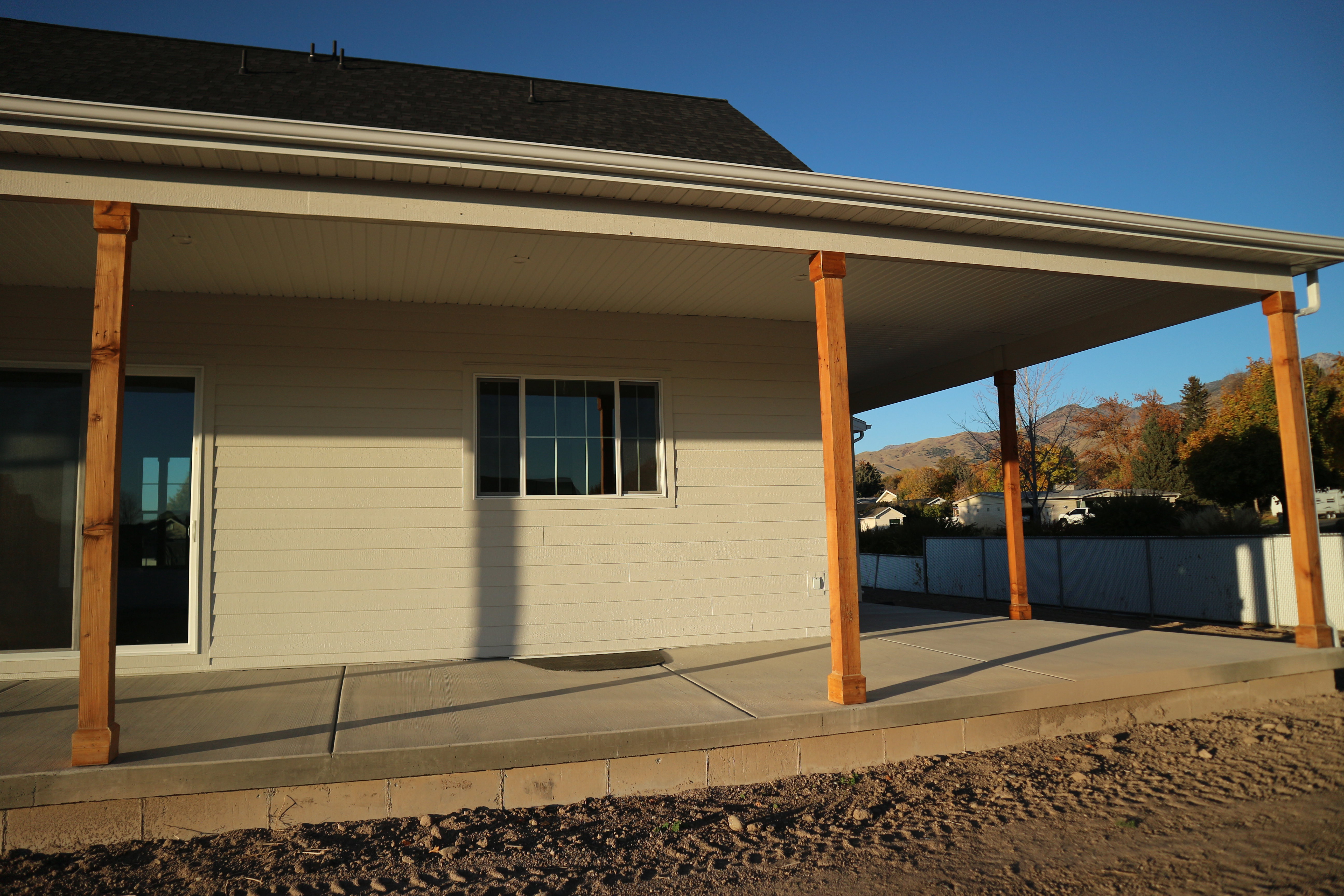 Exterior space featuring roof with shingles
