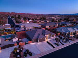 Aerial view of residential area