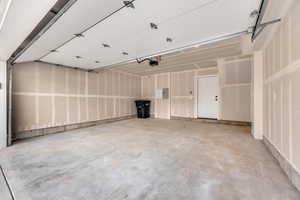 Garage featuring electric panel