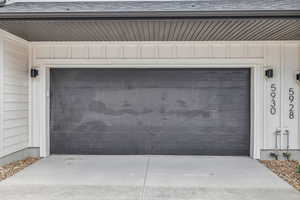 Garage with driveway