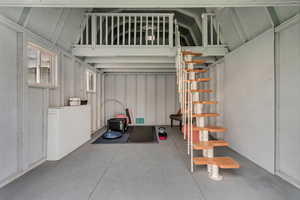 Inside of shed w/loft