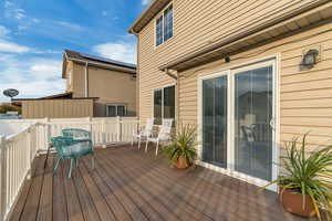 Huge deck off kitchen